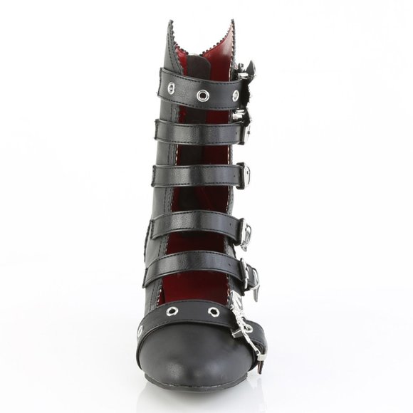 Gothic Scalloped Bat Ankle Boots - Picture 2 of 5
